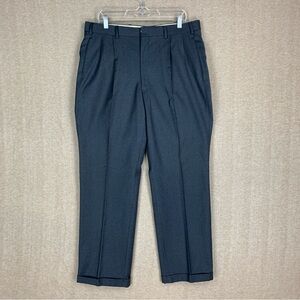 Vintage Bonwit Teller Mens Pants Size 36x31 Gray Flannel Wool Pleated Trouser